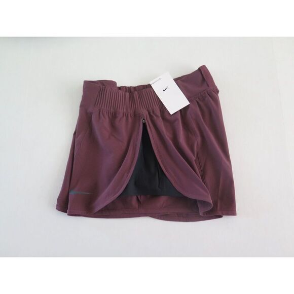 Nike DD5328 646 Women's Sz M Dark Wine/Black Dri-Fit Tempo Luxe Running Shorts - Picture 5 of 6